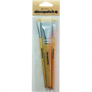 Кисти Decopatch PACKPCSOIE плоские из щетины, набор 3 шт. Кисти Decopatch PACKPCSOIE плоские из щетины, набор 3 шт.